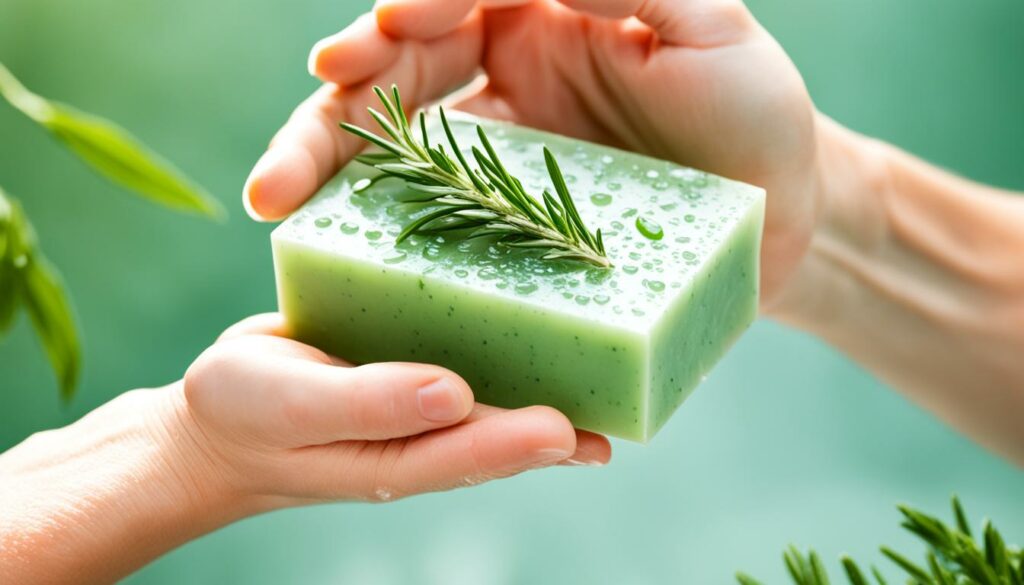 incorporating rosemary mint soap