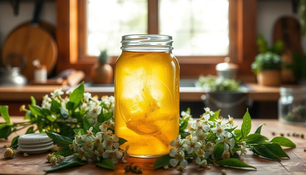 homemade elderflower glycerite