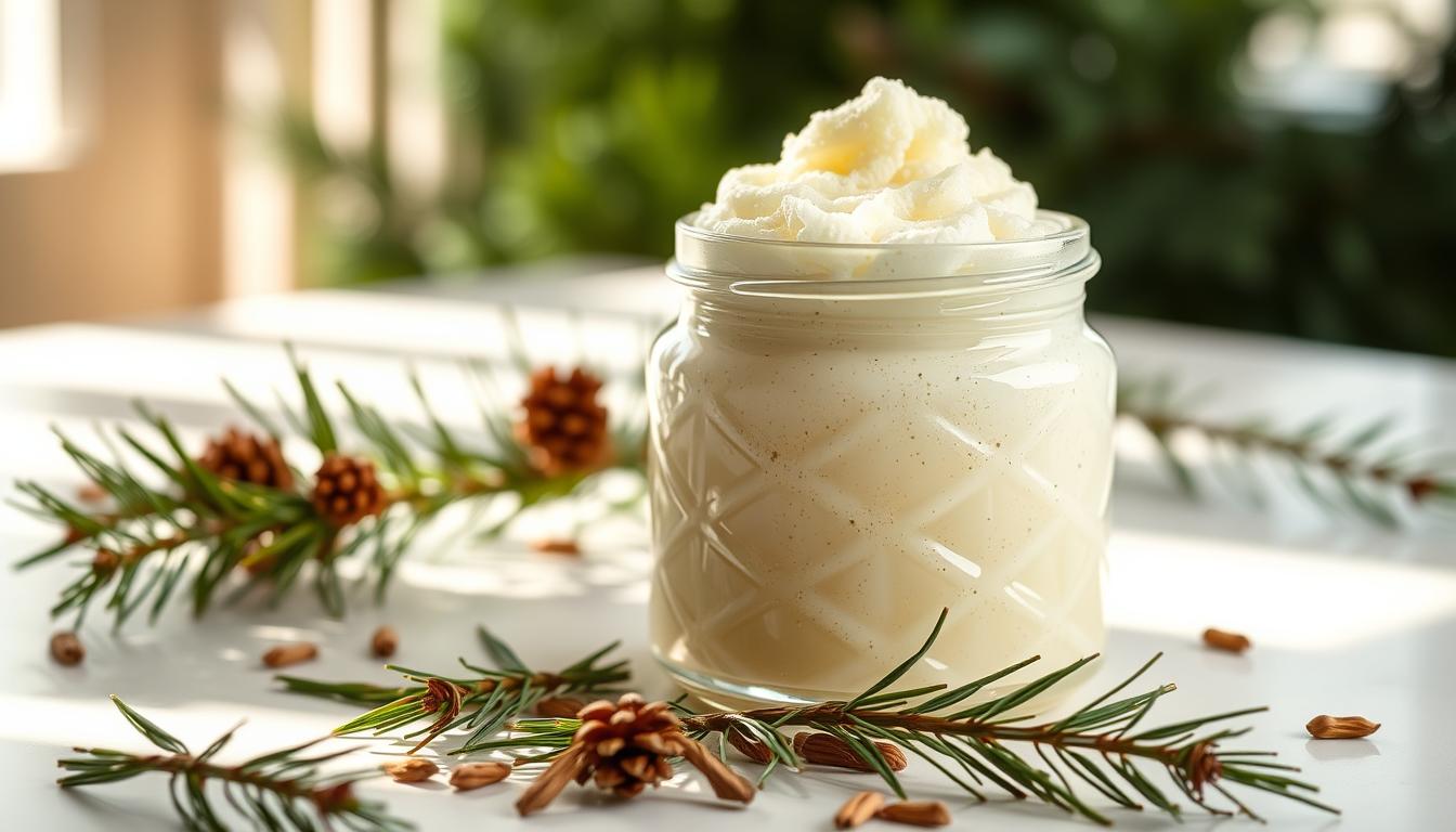 moisturizing hand scrub with a luxurious forest pine fragrance